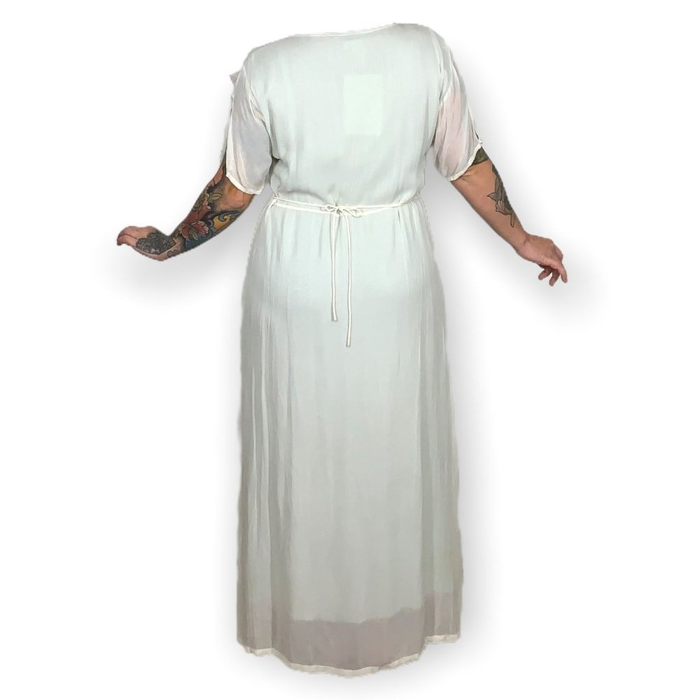 NWT Vintage 90's Papillon Crepe Layered Full Length Dress Large - Picture 2 of 12